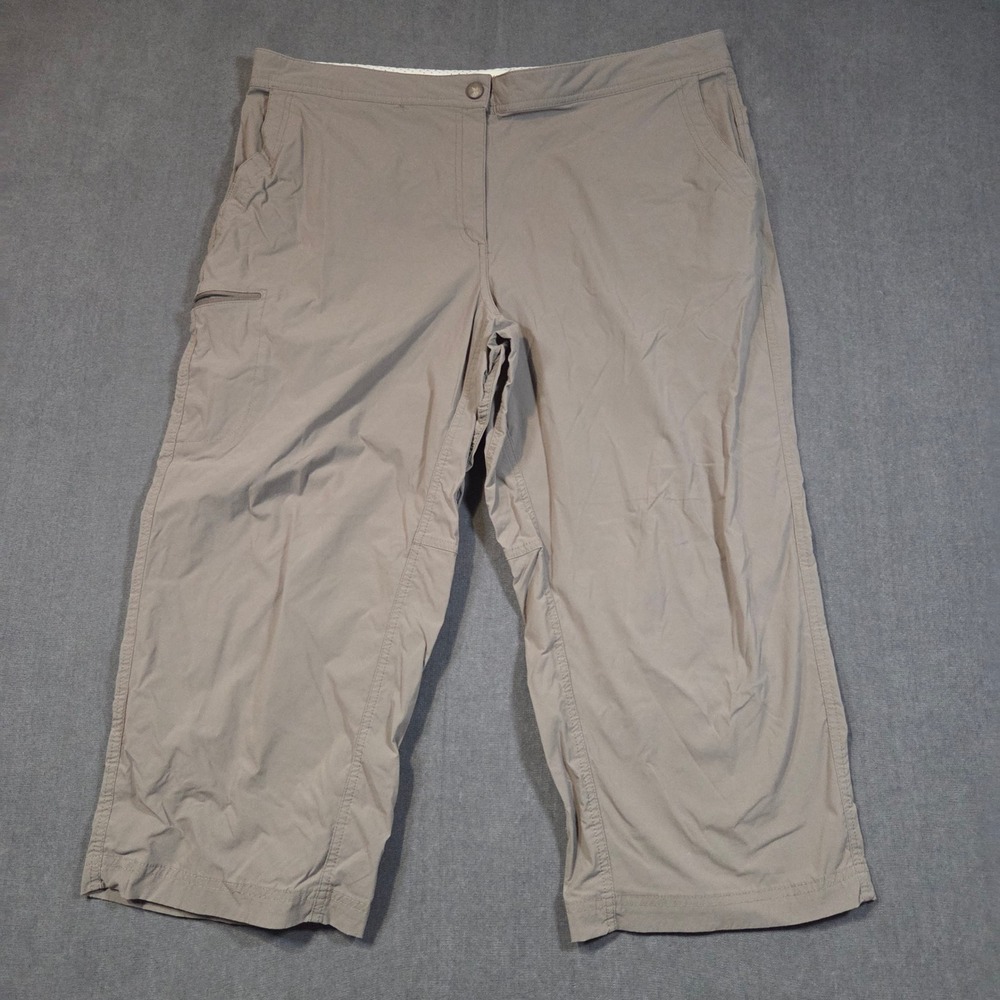 L.L.Bean Vista Camp Capris Womens 20 Reg Tan Khaki Hiking Pants 268920